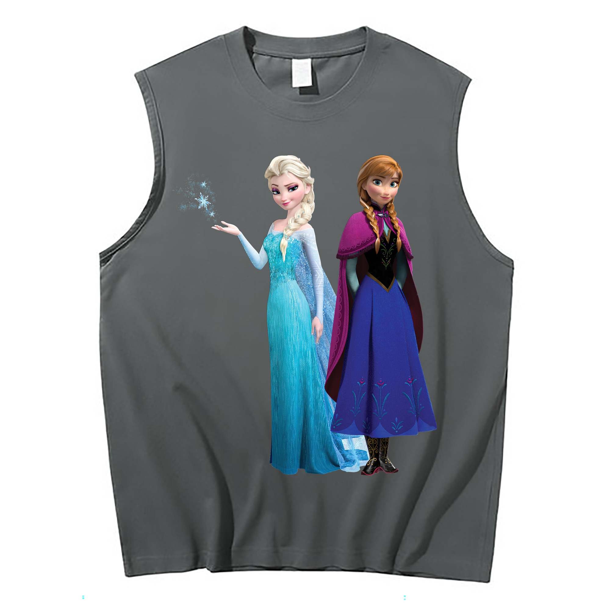（画像用） アナと雪の女王 アンナ エルサ Frozen Anna Elsa コットン100％タンクトップ（フロントプリント）